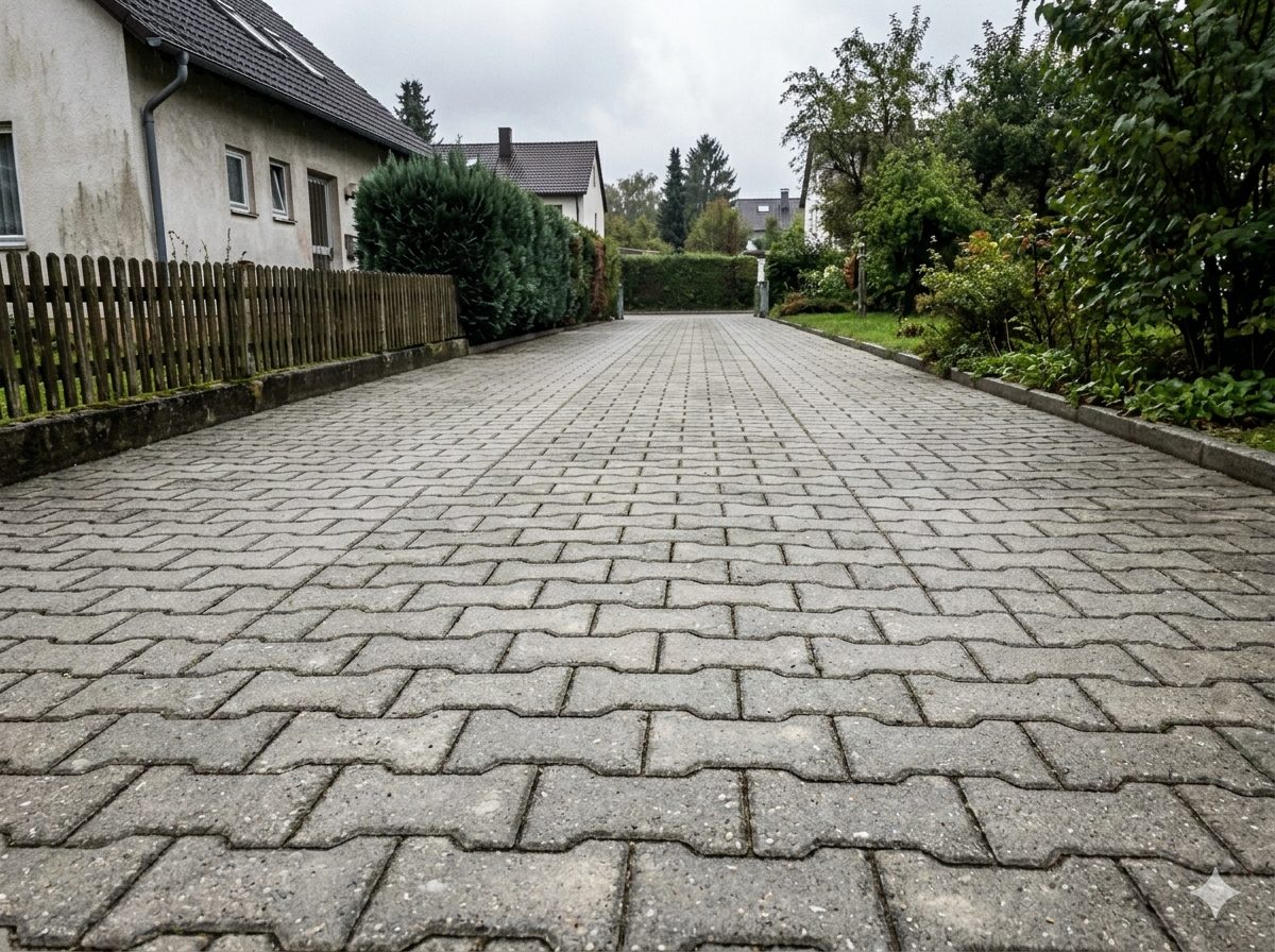 Einfahrt Verbundpflaster nachher